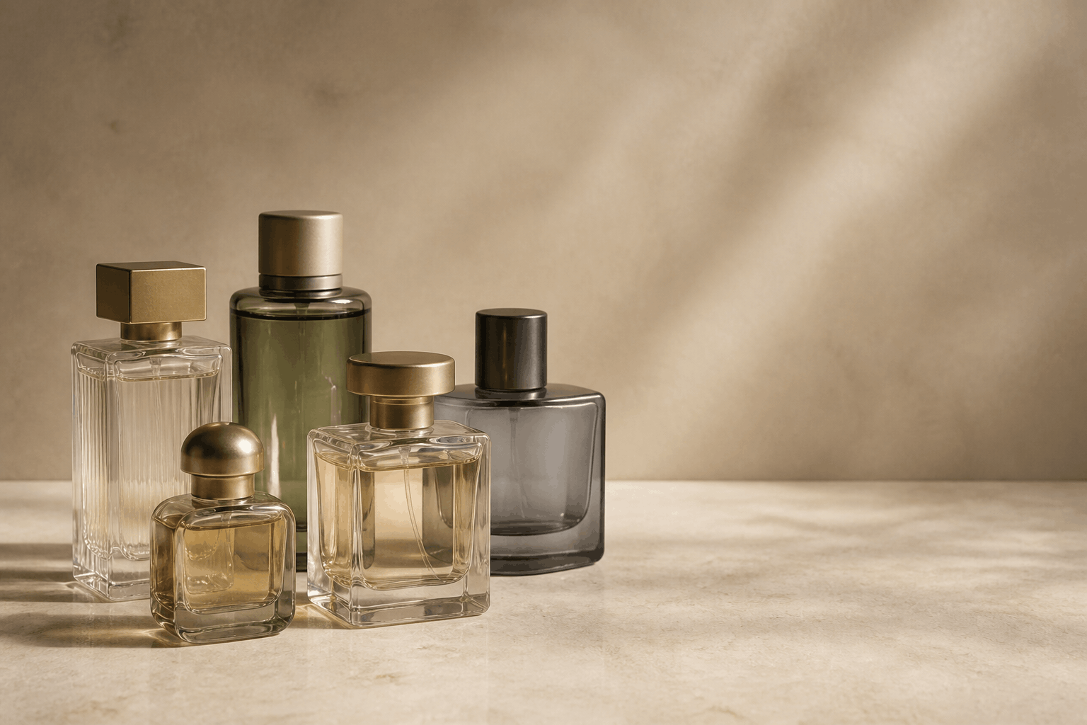 مجموعه متنوع شیشه‌های عطر و اسانس برای پخش عمده